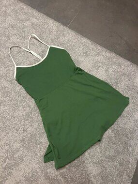 Women's Green Athletic Mini Dress With Built In Shorts Size S